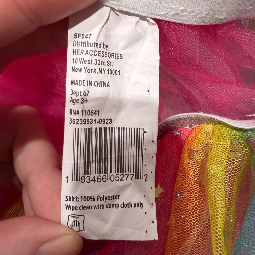 Her Accessories Tutu Skirt Girls OS Rainbow Excellent Star Print Mesh Tulle